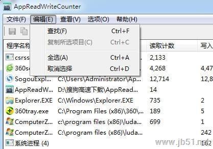 電腦硬盤讀寫監(jiān)控工具,系統(tǒng)進程,查看程序讀寫情況.